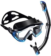 Adult Pano 3 Window Scuba Diving Mask, Tempered Glass Snorkel Mask Anti-Fog Swim Mask No Leakage ...