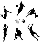 JINGIHE Basketball Wall Decal, Sports Decor Peel and Stick Vinyl Sticker, Art Wall Decor for Teen...