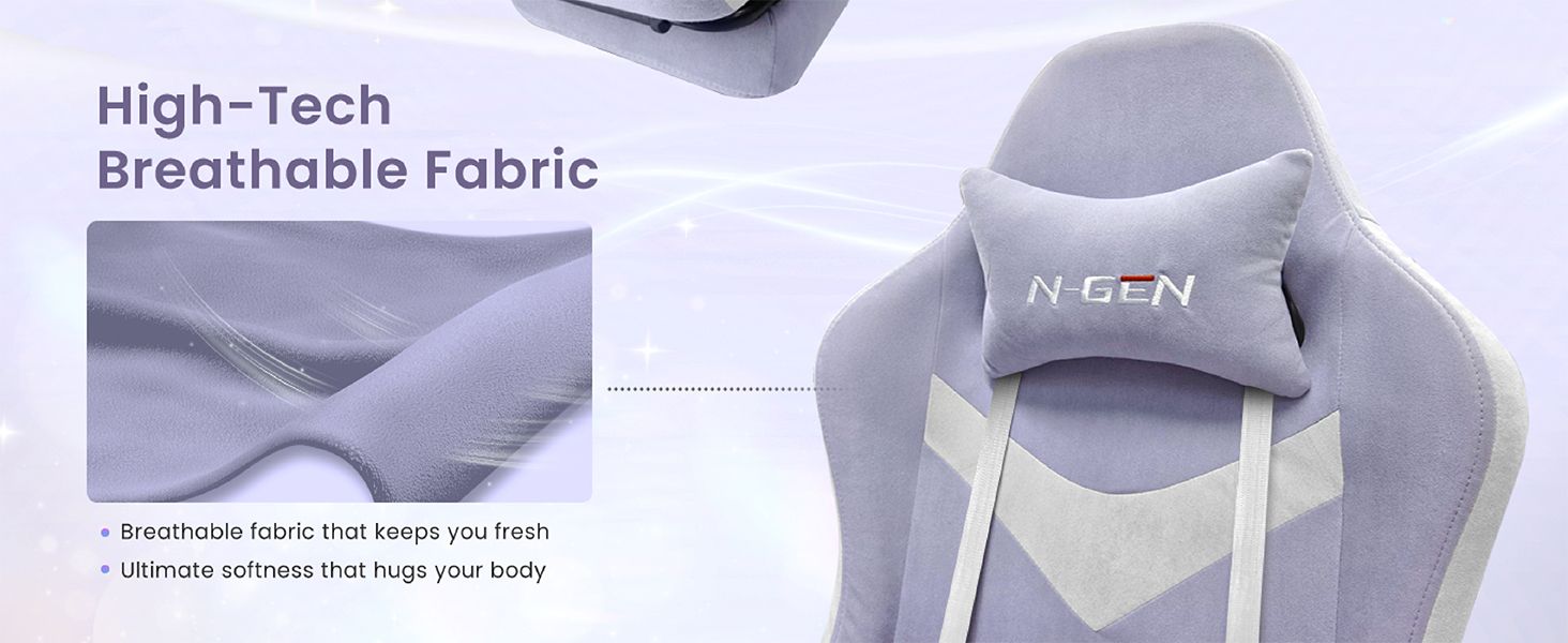 Ergonomic purple gaming chair lumbar support swivel home office computer desk