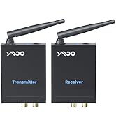 YMOO 2.4GHz Wireless Audio Transmitter Receiver (1 TX+1 RX), 20ms Ultra Low Latency HiFi Audio, 3...