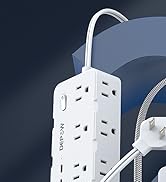 DEPOW 2 Prong Power Strip, 2 to 3 Prong Outlet Adapter with 8 AC & 4 USB Ports (2 USB C), 5FT Ext...