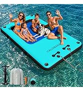 CALOBANA Inflatable Floating Dock, Lake Floats for Adults Floating Raft Water Platform with Detac...