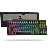 SK87 75% Wireless Gaming Keyboard QMK/VIA, Full Aluminum Transparent keycaps Mechanical Keyboard,...