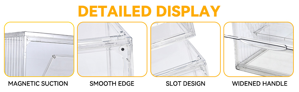 Clear Acrylic Display Cases 3 Tiers Display Boxes for Figures Stackable Detachable Display Stand