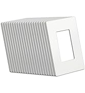 BESTTEN (20 Pack) USWP4 Matte White Series 1-Gang Decorator Screwless Wall Plate, Decor Outlet Co...