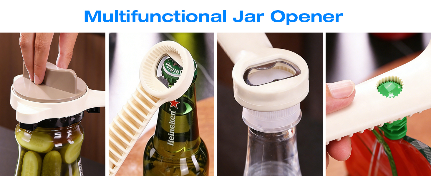 Ergonomic Manual Bottle Opener for Small to Large Lids