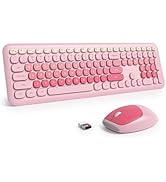 Vumilstek Light Pink Quiet Keyboard and Mouse Wireless(US-X110 Diary Pink)