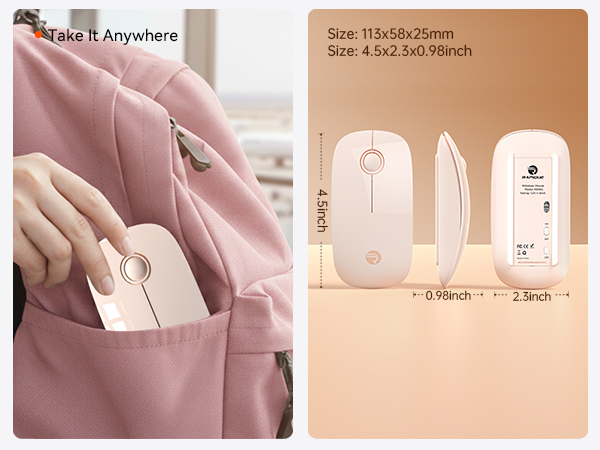 R306C USB C Wireless Mouse for Macbook, iPad, Chromebook