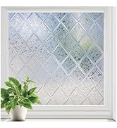 rabbitgoo Window Privacy Film, Decorative Privacy Window Film Sun Blocking, Frosted Glass Cling f...