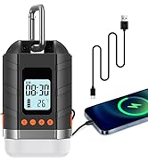 LED Camping Lantern Rechargeable 10400mAh, Camping Tent Lights with LCD Screen,Time and Temperatu...