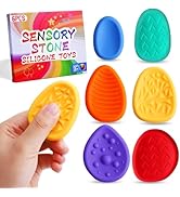 Sensory Worry Stones Fidget Toys for Adults Kids 6 Pack Textured Sensory Stones Calming Tools for...