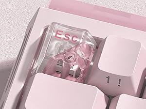 Clear Keycaps, Pink Shine Through Keycaps, Jelly Keycap Transparent keyboard Caps