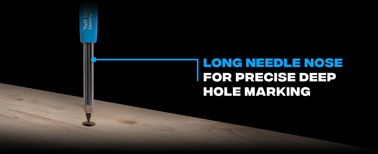 Long needle nose for precise deep hole marking