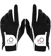 FINGER TEN Men's Golf Gloves Rain Grip Both Hands Pair Left Right Hand, Hot Wet Weather No Sweat ...