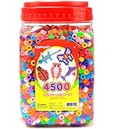 2.5 lb Wholesale Large Pony Beads (6x9 mm) Bucket, Easy Storage Pony Beads Bulk, Over 4500 Pony B...