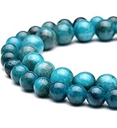 Youngbling Natural Gemstone Beads for Jewelry Making,8mm Blue Apatite Polished Round Smooth Stone...