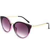 FEISEDY Women Chic Polarized Cat Eye Sunglasses Vintage Oversized Round Sunglasses Anti Glare B7000