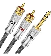 EMK 1/4 to RCA Cable, Quarter inch TRS Male to 2RCA Male Audio Cable 6.35mm Stereo Jack to Dual R...