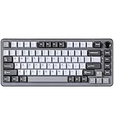 YUNZII B75 Mechanical Keyboard,75% Layout with Knob,Hot Swappable RGB Backlit Gasket Mounted, Cre...