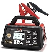 TowerTop Smart Car Battery Charger: 10A Battery Chargers 6V/12V Boat Battery Chargers with Auto R...