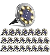 Solar Ground Lights 24Pack, Garden Solar Lights Outdoor Waterproof Solar Pathway Lights Bright In...