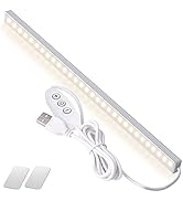 DWEPTU USB Powered Under Cabinet Lighting, 12" Tool-Free Mount Dimmable LED Strip for Pantry &amp; Wo...