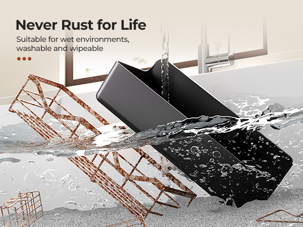 Rustproof ABS Storage Organizer Set, Black