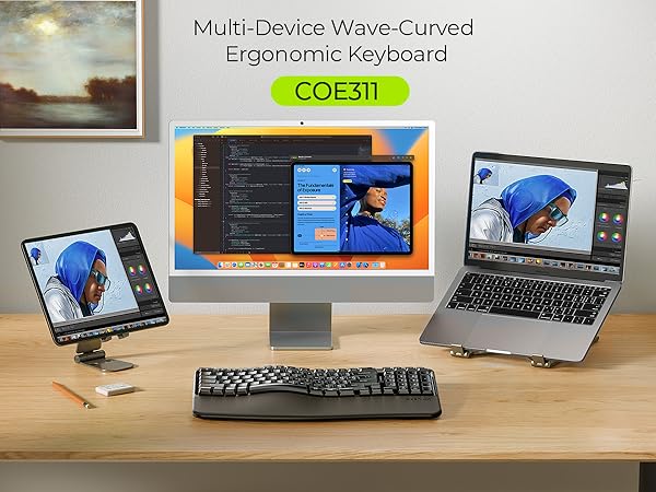 wireless ergonomic keyboard