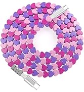 USB C to USB C Cable 6FT,60W Fast Charging Beaded Phone Charger Cord for iPhone 17 16 Pro Max 15/...