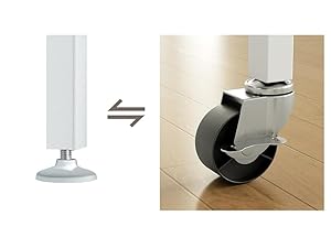 Adjustable feets and Wheels