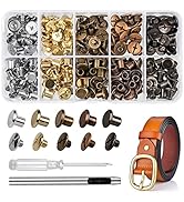 100 Sets Chicago Screws for Leather Crafting 7/20 Inch, 5 Colors of Rivets for Leather, Chicago S...