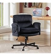 Bestier Criss Cross Chair with Flip-Up Arms, Swivel Vanity Chair with Wheels, Cross Legged Office...