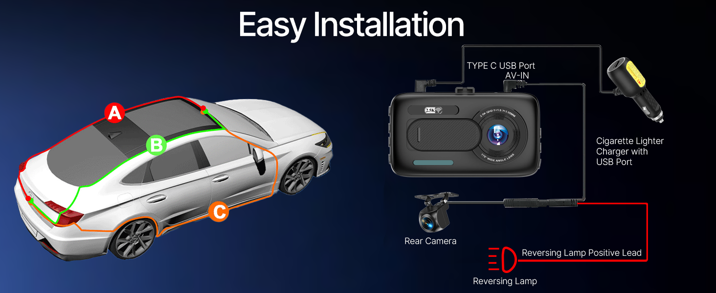 dashcam front and rear camera