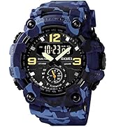 FANMIS Mens Analog Digital Dual Display Sports Watches Military Multifunctional 50M Waterproof LE...