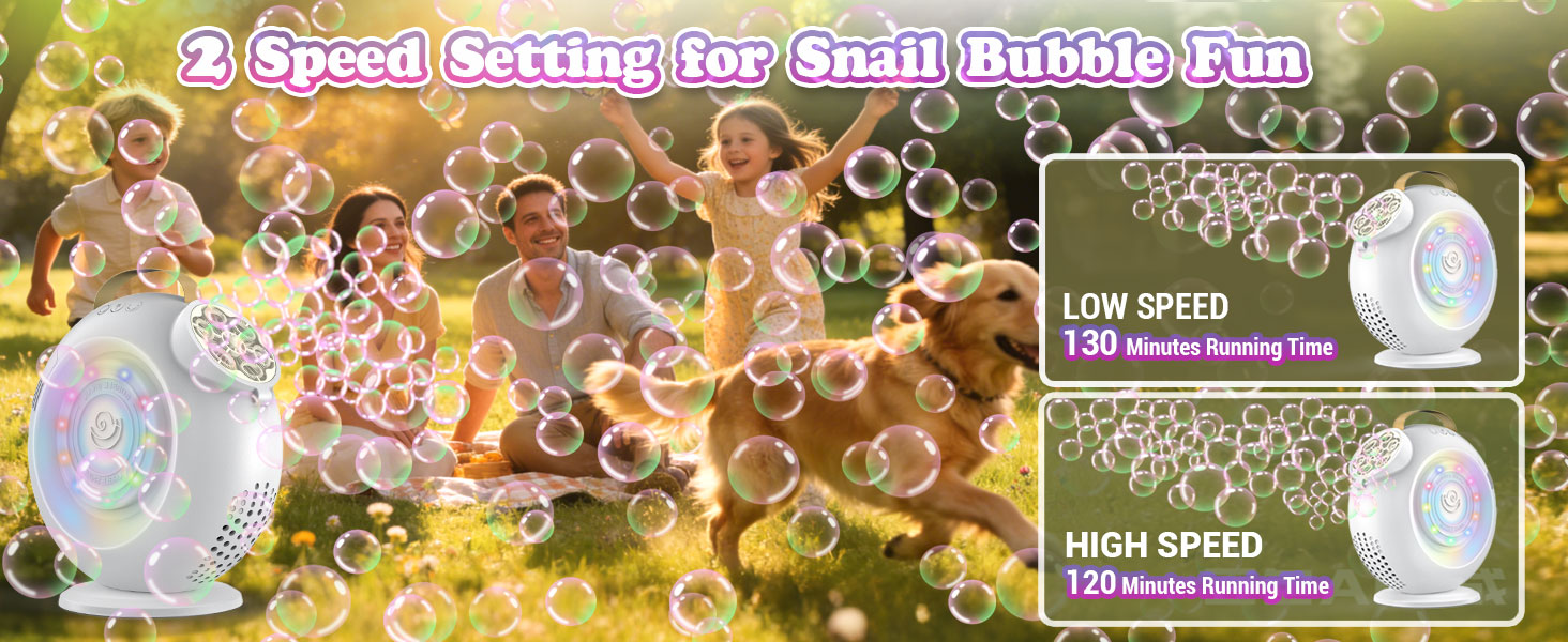 2 Speed Seetting For Snail Bubble Fun