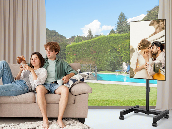 mobile tv stand with wheels