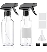 Hethyo Spray Bottles 12oz Plastic Empty Spray Bottle for Hair Mist/Stream Spraying Heavy Duty Squ...