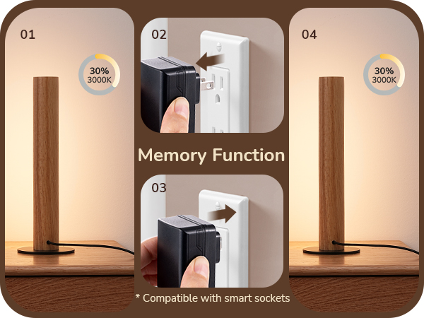 Memory Function Bedside Table Lamp