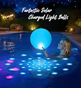 2026 Floating Pool Lights Solar Powered,15" Inflatable Waterproof Pool Led Glow Balls,Solar Pool ...