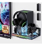 Wall Mount with Cooling Fan Charging Stand for Xbox Series X/S, Vertical Dual Controller Charger ...