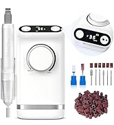 MelodySusie Portable Clip-On Rechargeable Nail Drill with Tilted Display Design, SM320G 35000RPM ...