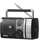 LEOTEC AM FM Radio, Portable Bluetooth Radio, Plug in Wall or Battery Operated Best Reception wit...