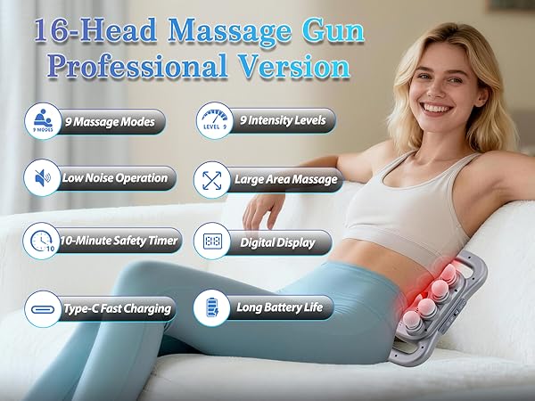 16-Head Massage Gun