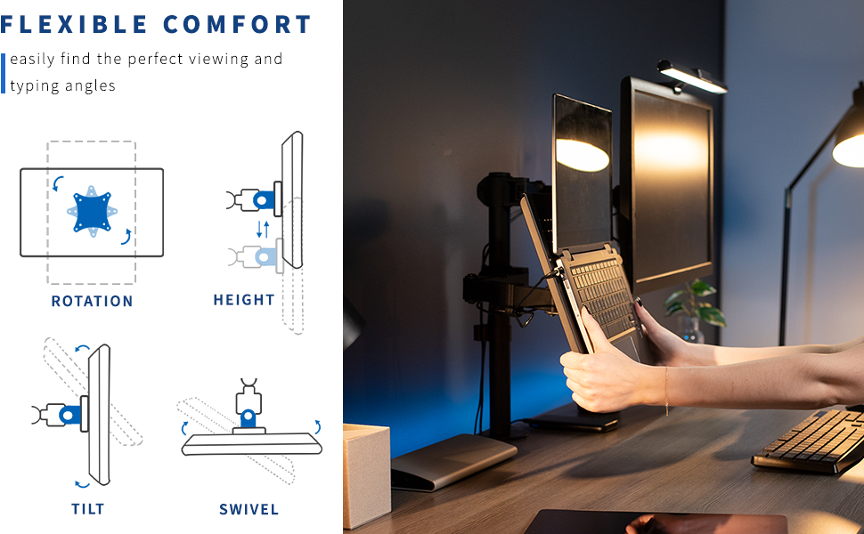 monitor mount and laptop holder