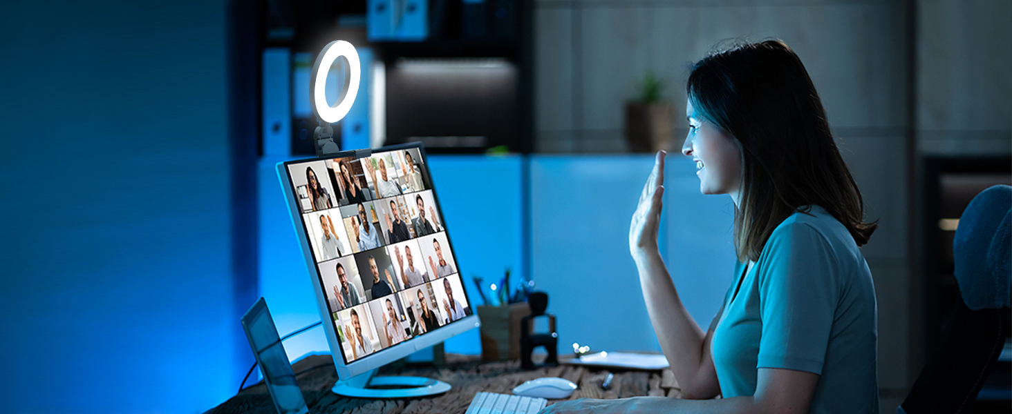 ring light computer aro de luz phone content influencer monitor small selfie zoom laptop webcam vide