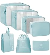 Lcsmaokin 7 Set Packing Cubes,Lightweight Essential Travel Luggage Packing Organizers for Travel ...