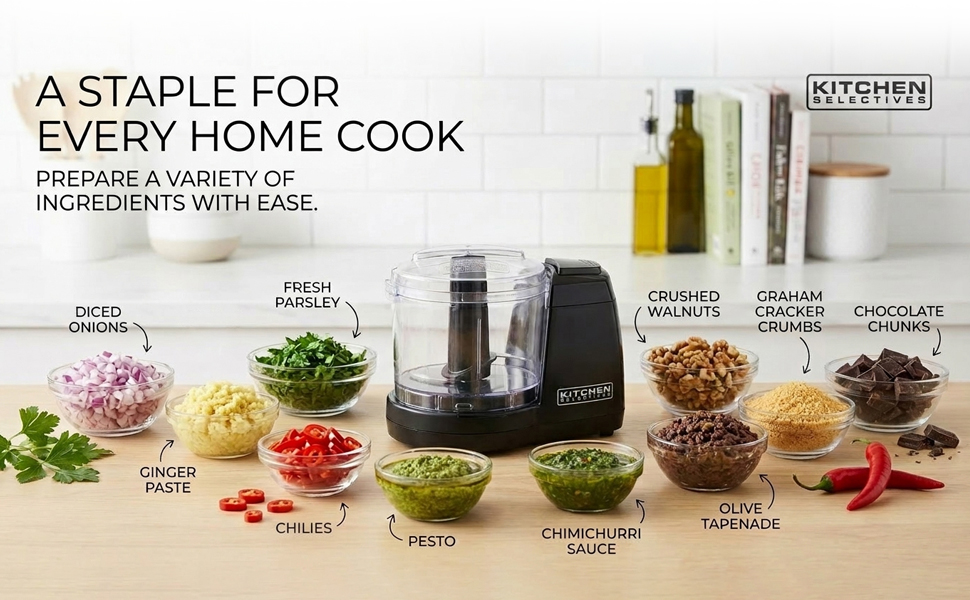 Kitchen Selectives mini chopper, prepare ingredients with ease
