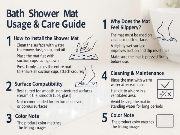 shower safety bath bathtub mat tub bath plastic extra large suction cup soft resistant