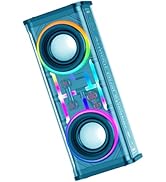 Portable Bluetooth Speaker with LED Lights&Transparent Casing, Bluetooth 5.3 Wireless Outdoor Spe...
