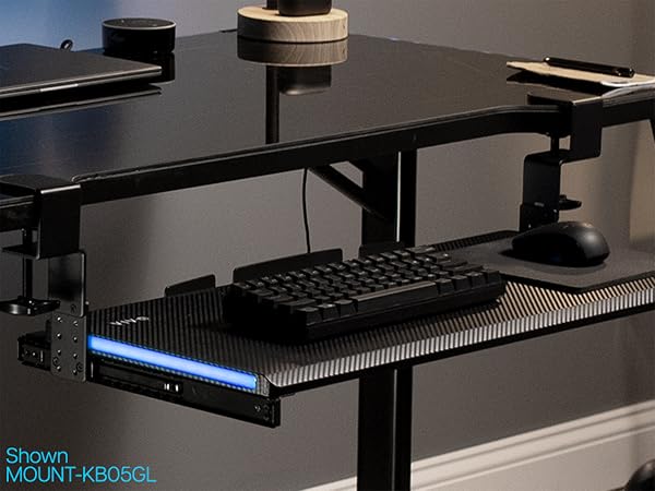 Clamp-on Height Adjustable Keyboard Tray
